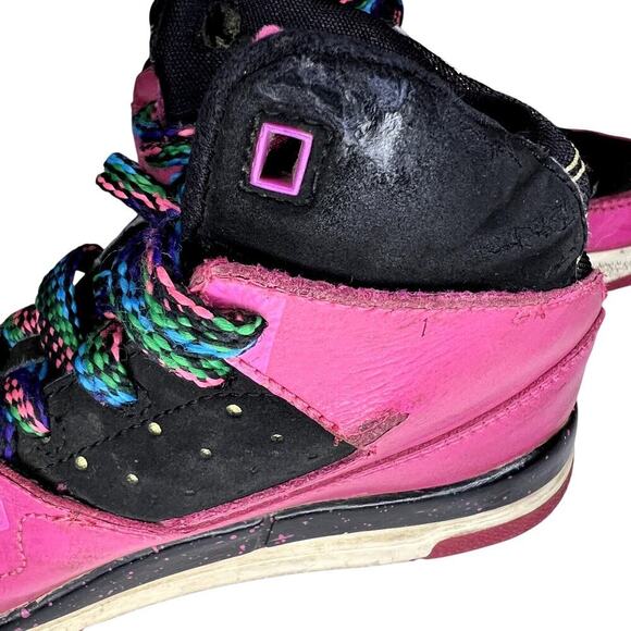 Jordan Flight SC-1 Leather Sneakers Girls Size 13C Hot Pink/Black - Picture 9 of 13